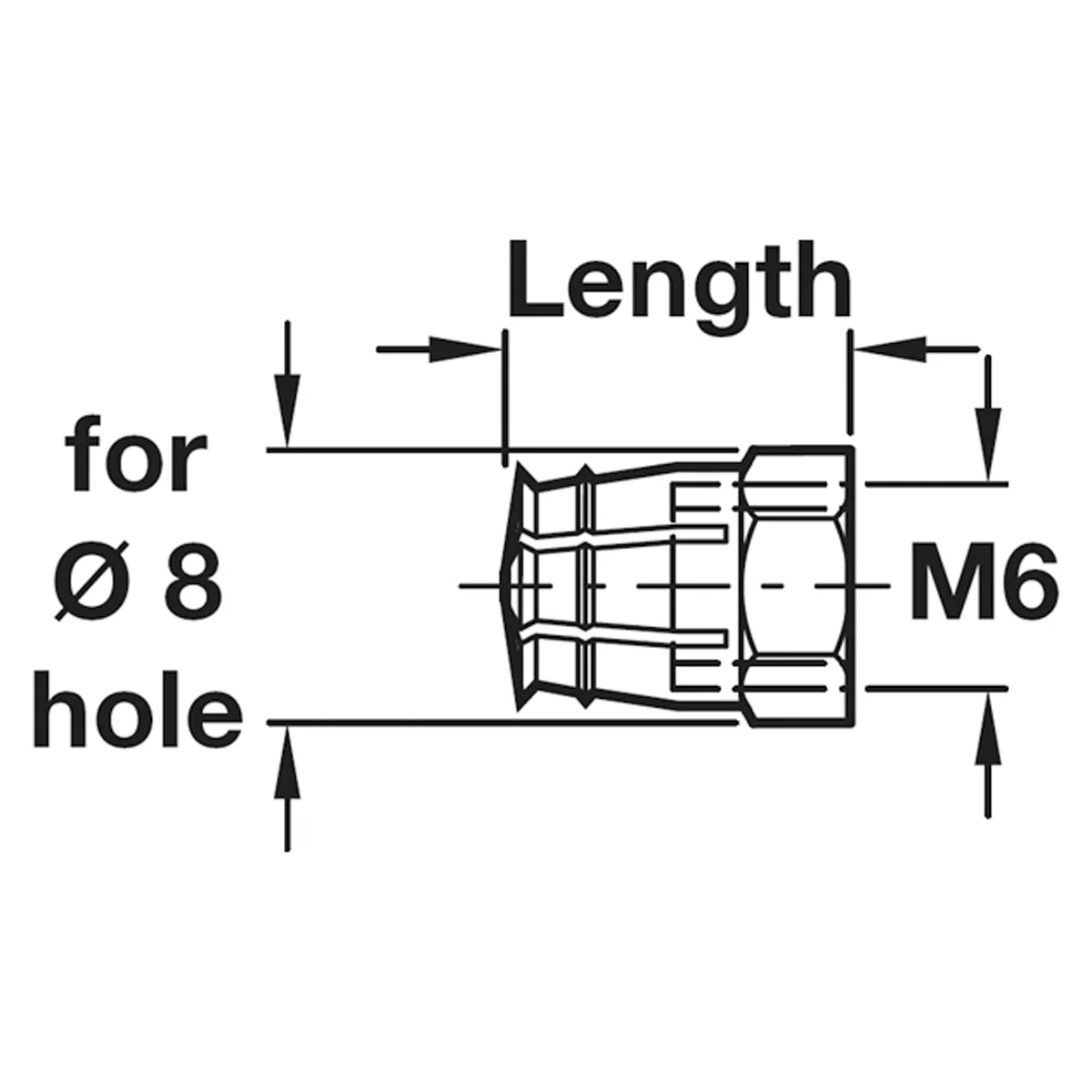 M6 SPREADING SLEEVE DM6x09 BBR x100 - Image 2