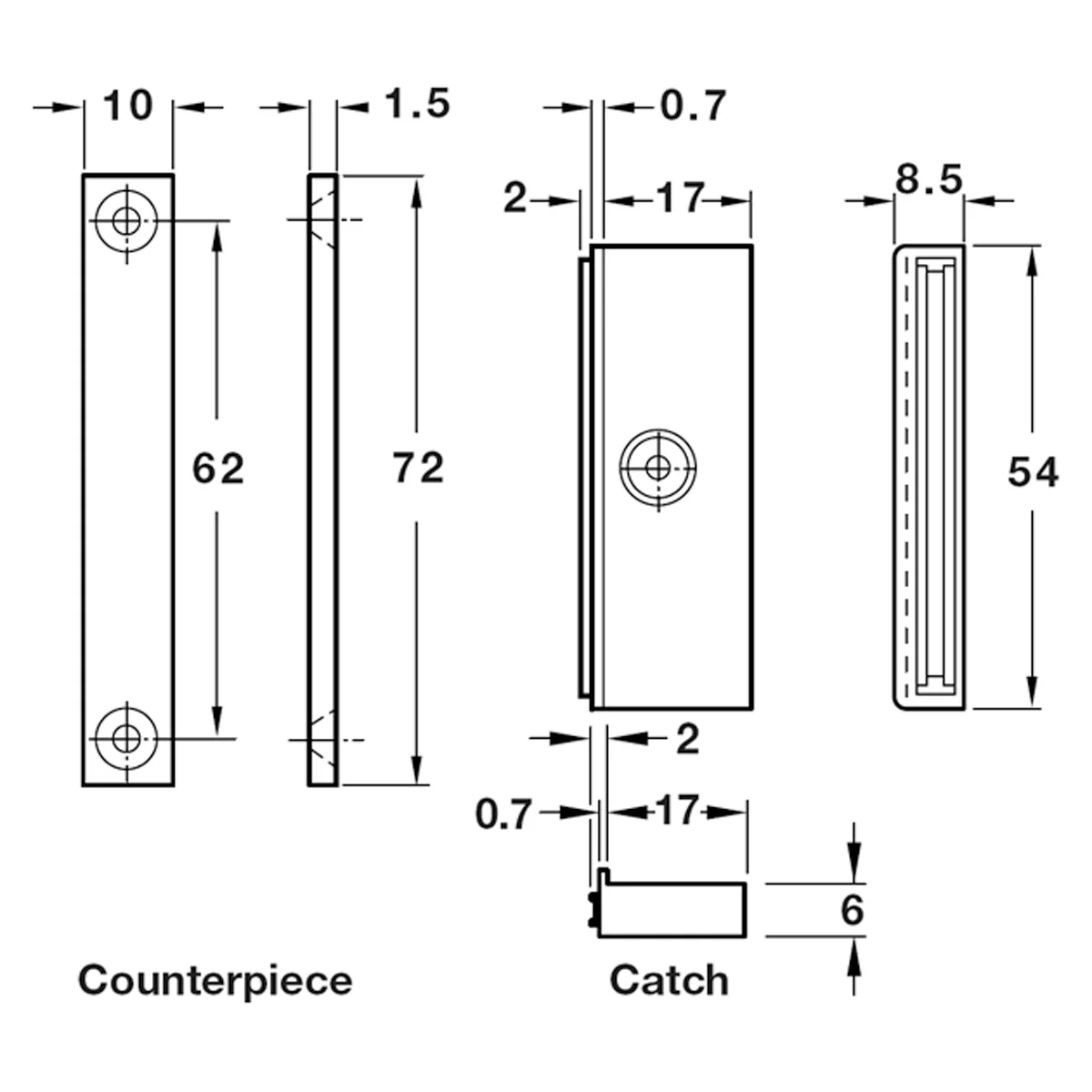 MAGNET CATCH SLIM FLOAT 5KG PL/BRN - Image 2