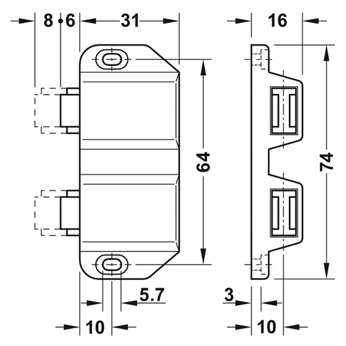 MAGNET PRESS CATCH 2.5KG PL/BLK - Image 2