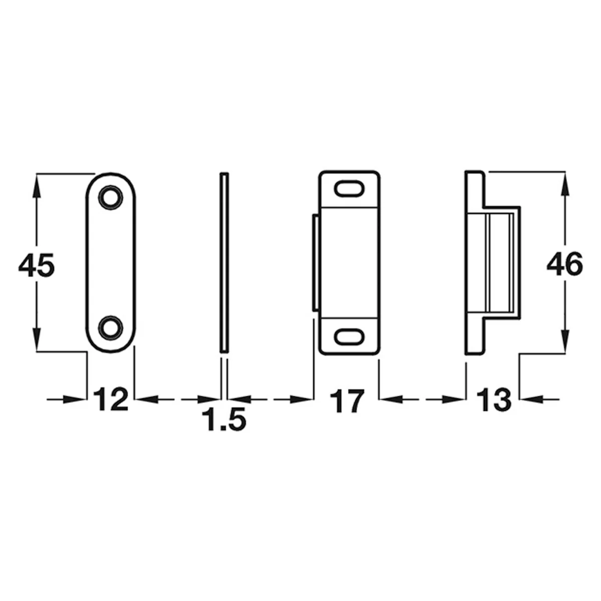 MAGNETIC CATCH+PLATE 46x17x13 BRN - Image 2