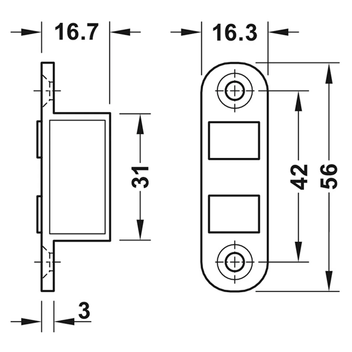 MAGNETIC CATCH RECESS 4KG ZA/NP - Image 2