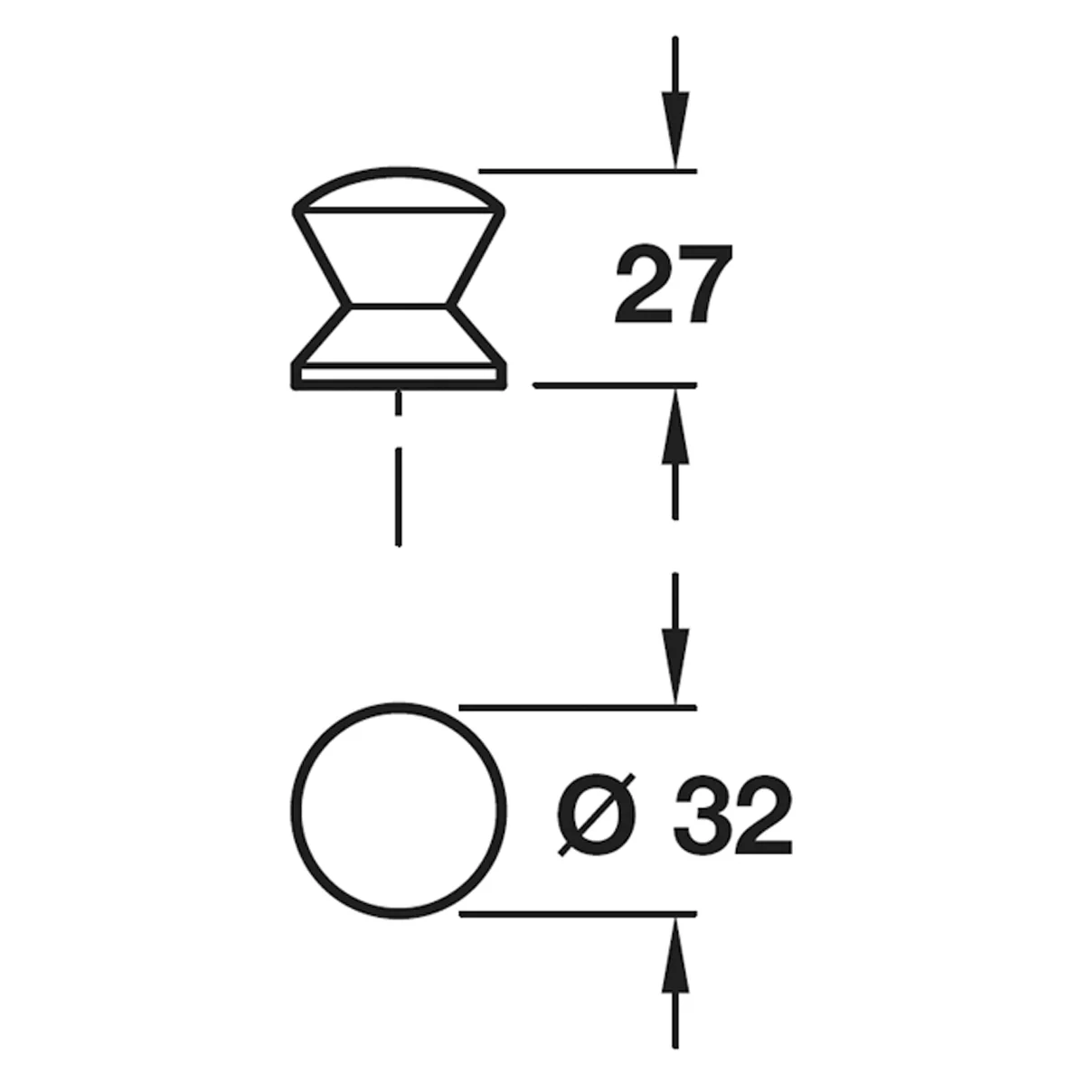 METROPOLIS KNOB TAPERED D32x27 SSS - Image 2