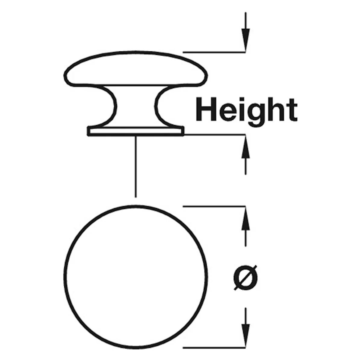 METROPOLIS MUSHROOM KNOB D38x30 SSS - Image 2