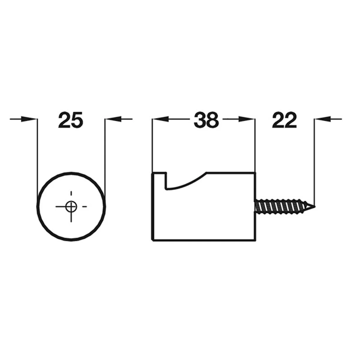 METROPOLIS ROBE HOOK D25x38 SSS - Image 2