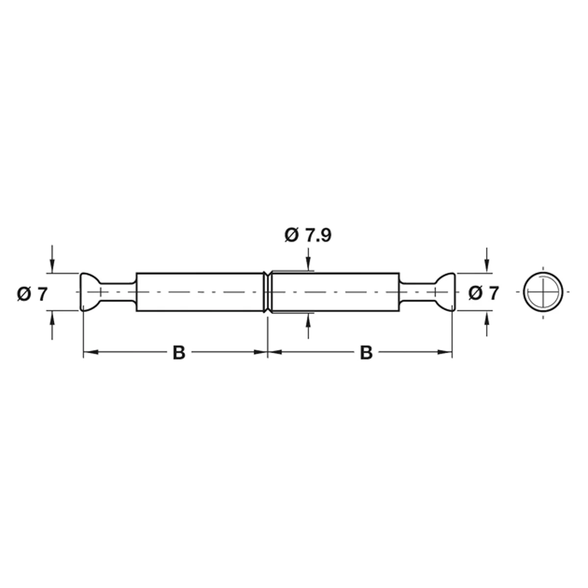 MINIFIX 15 DOUBLE ENDBOLT D7x34 BRI x100 - Image 2