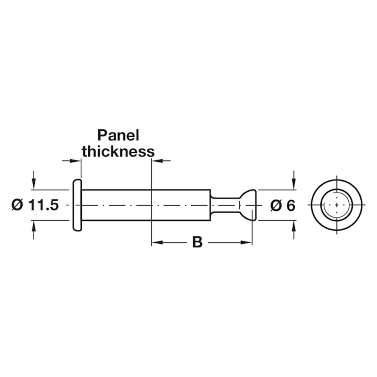 MINIFIX 15 ENDBOLT D7x34 PNP x100 - Image 2