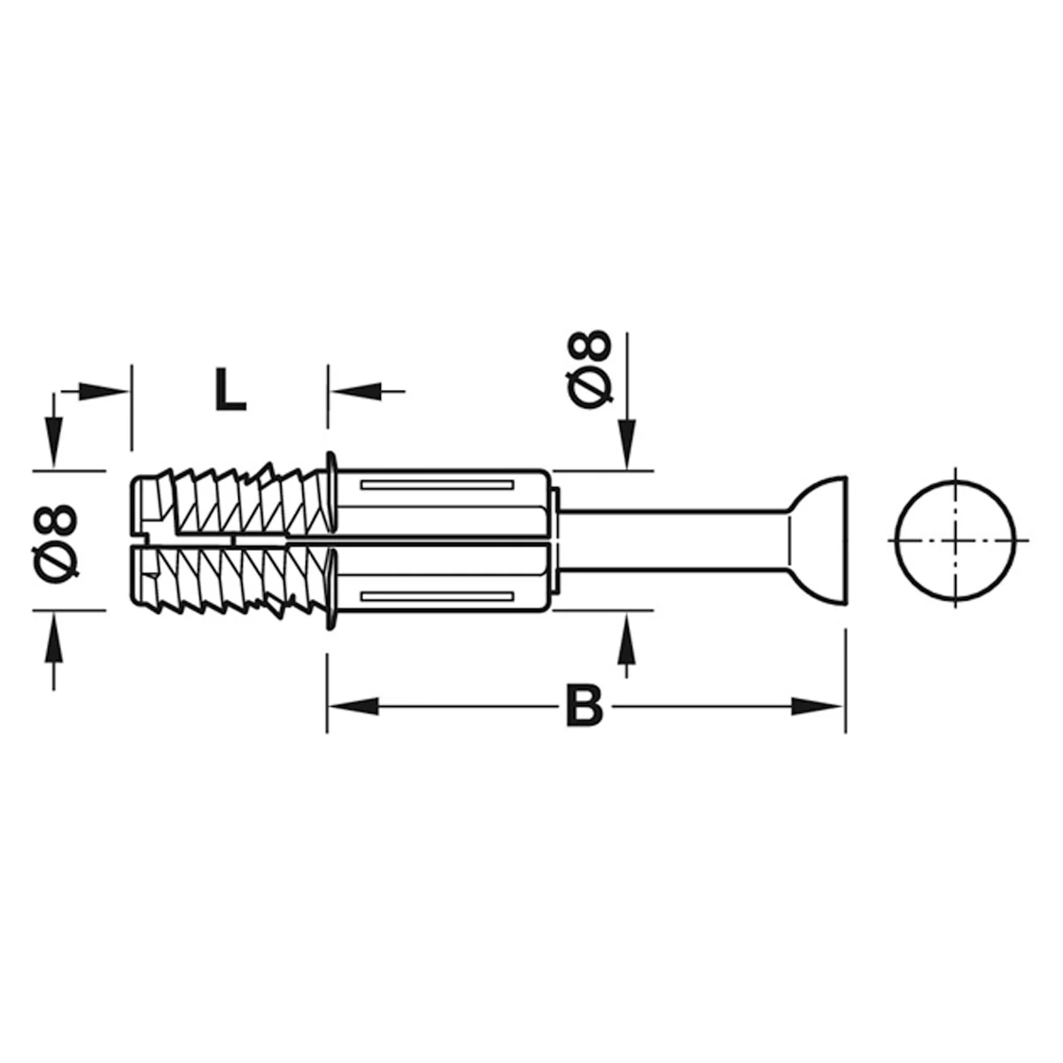 MINIFIX C100 SPREADBOLT D8x34 x100 - Image 2