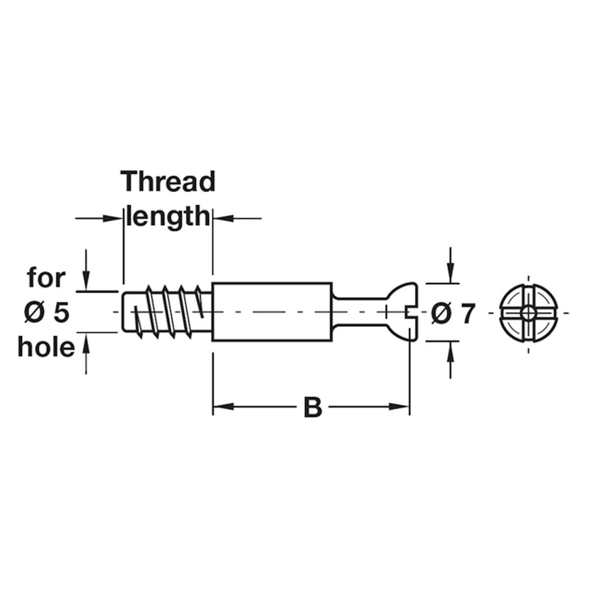 MINIFIX S100 BOLT D7x34+10 BRI x100 - Image 2