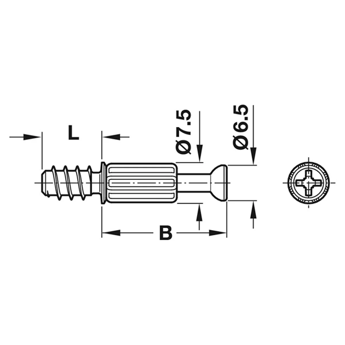 MINIFIX S200 BOLT D6.5x34 BRI x100 - Image 2