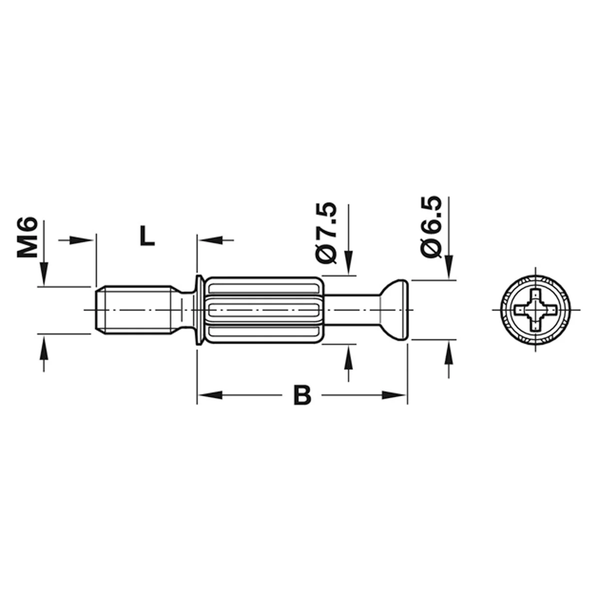 MINIFIX S200 BOLT M6x34 BRI x100 - Image 2