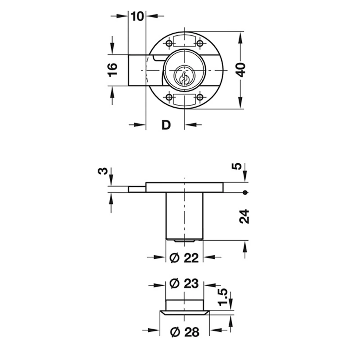 MINILOCK40 RIM LOCK BS20 LH ALI - Image 2
