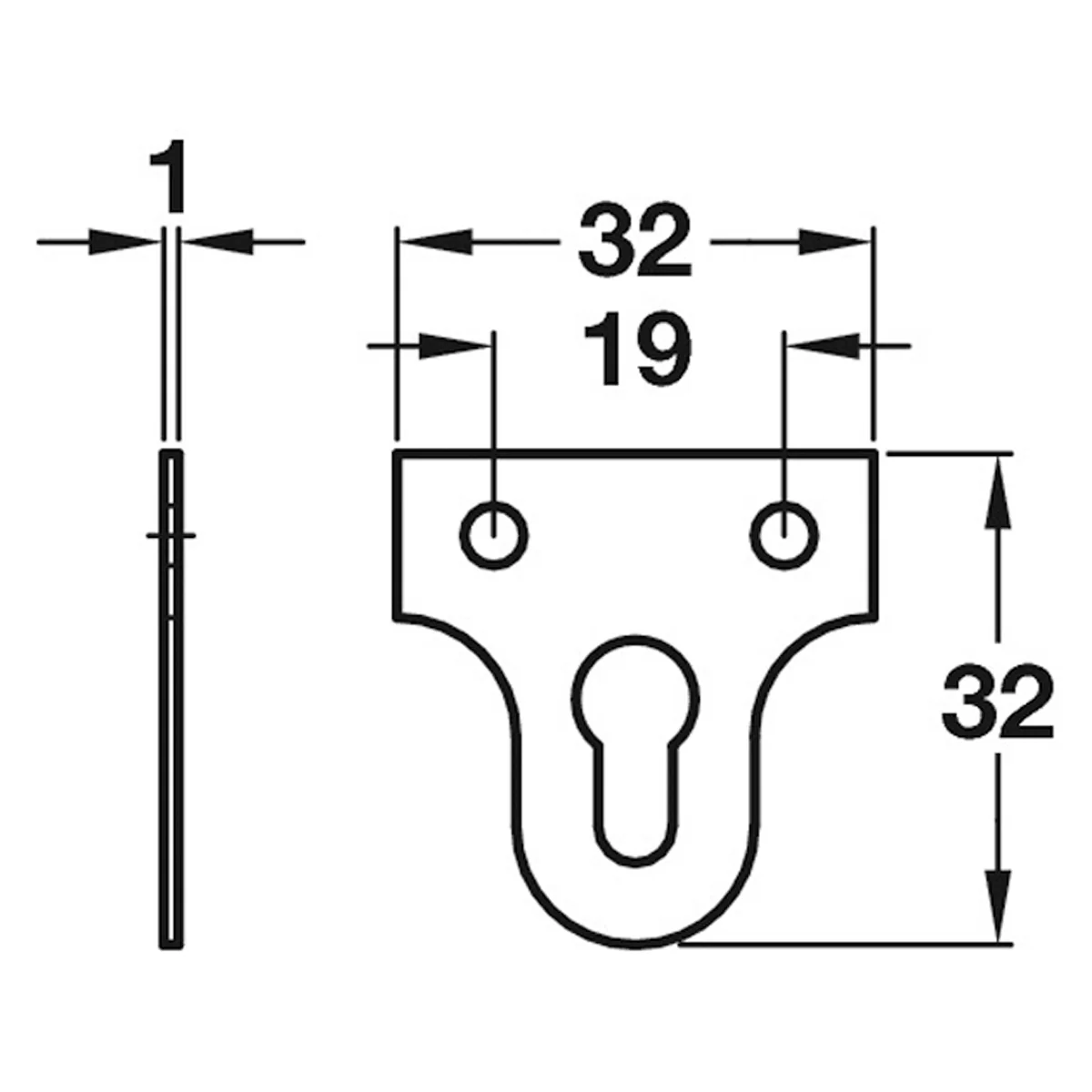 MIRROR PLATE 32x32 KEY ST/BRS BX100 - Image 2