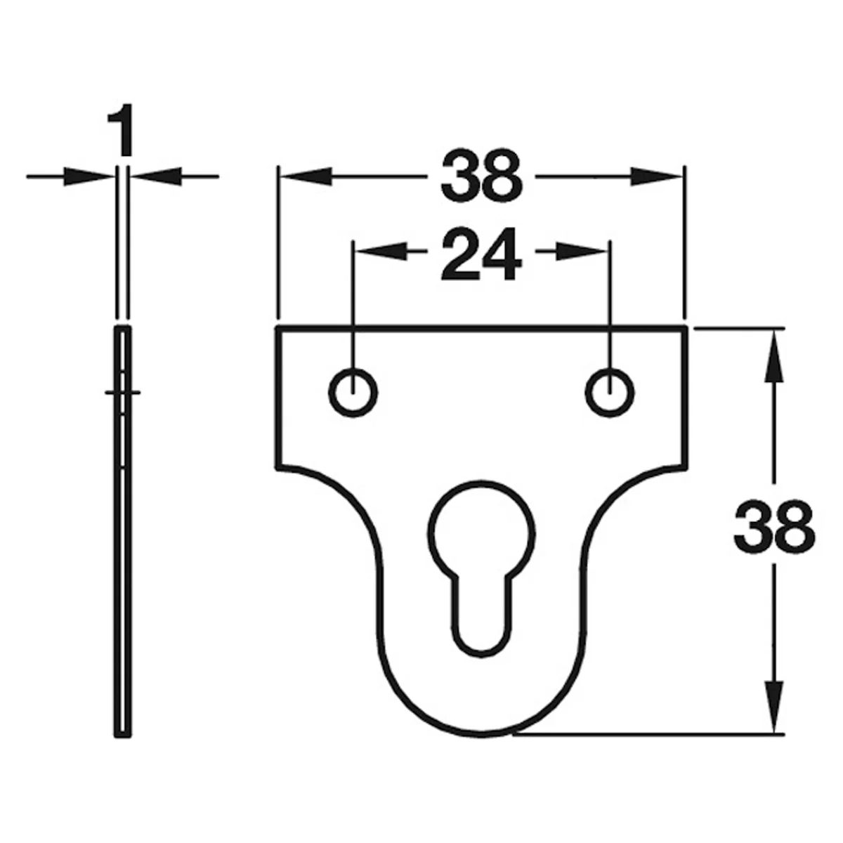 MIRROR PLATE 38x38 KEY ST/NP BX100 - Image 2