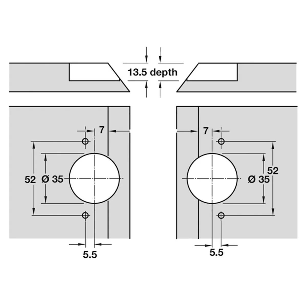 MITRE HINGE 135deg SCR D35 ZA/NP - Image 2
