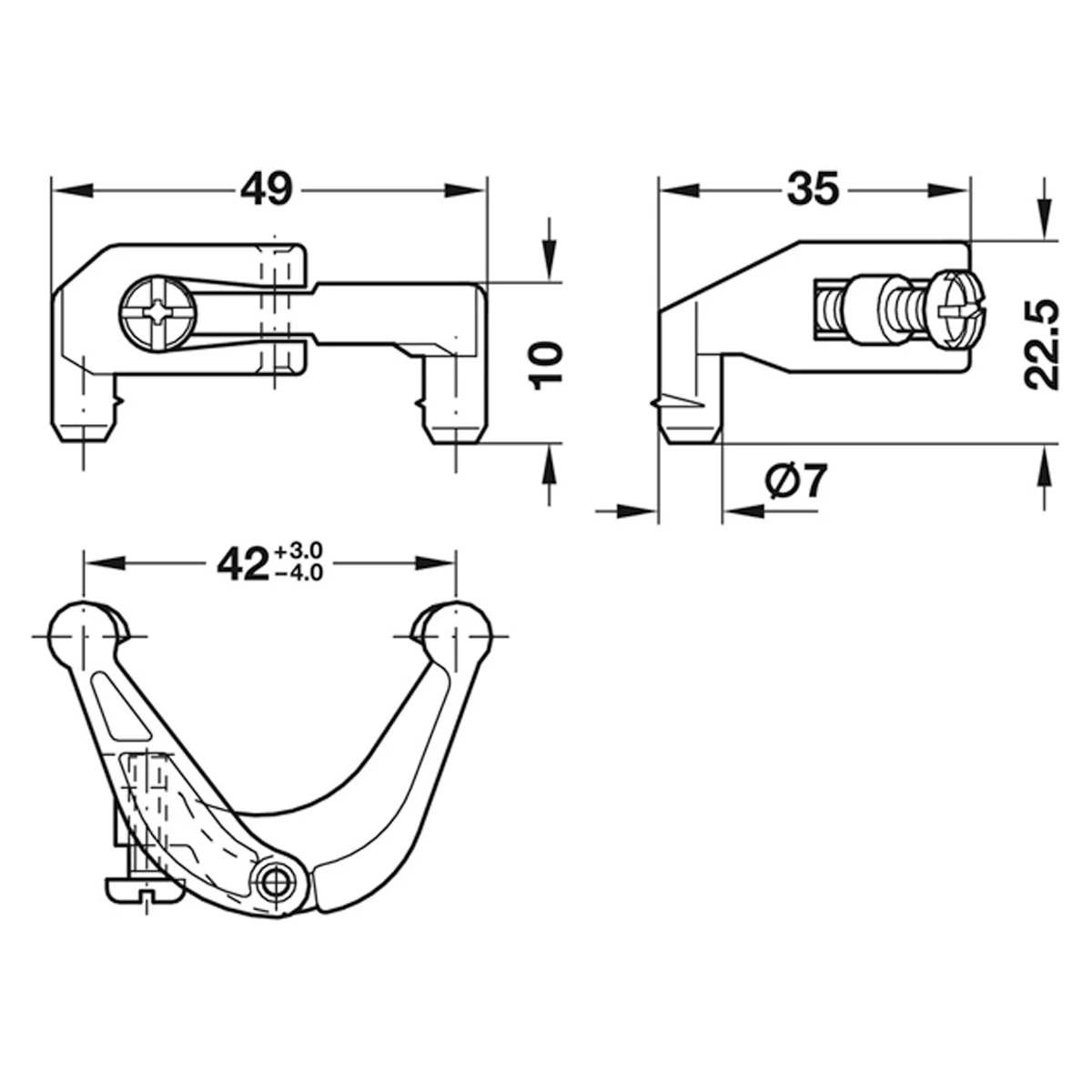 MITRE JOINT CONNECTOR 49x35x23 BZP - Image 2