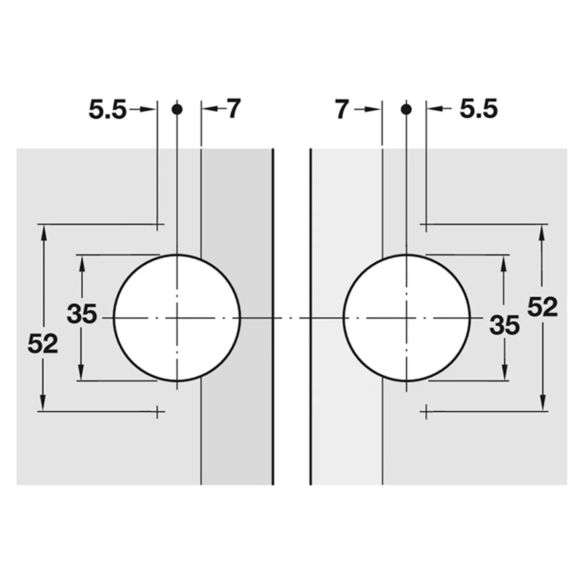 MITRED FLAP HINGE 90deg SCR D35 ZA/NP - Image 2