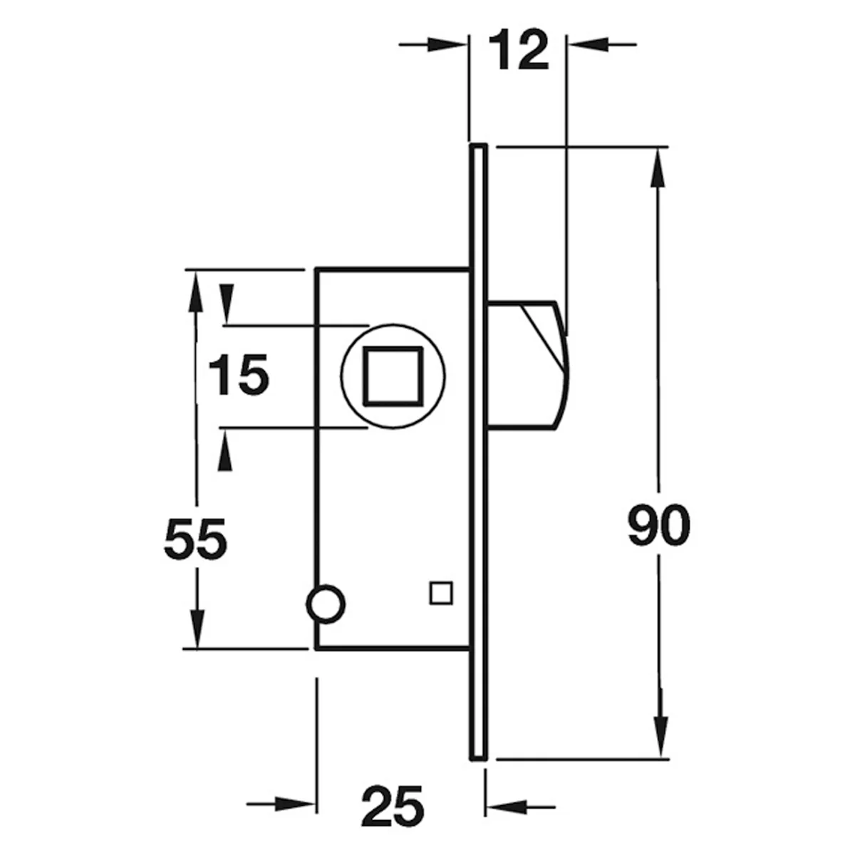 MORTICE BUDGET LOCK 25x90 ST/ZP - Image 2