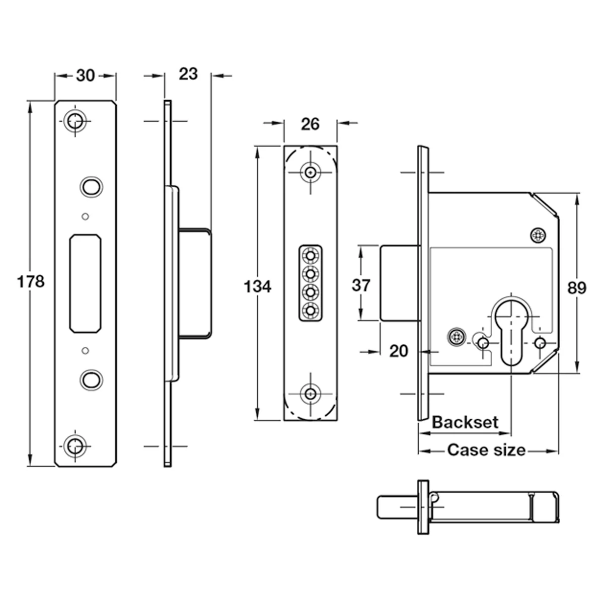 MORTICE DEADLOCK CASE 67 BS44 SSS - Image 2