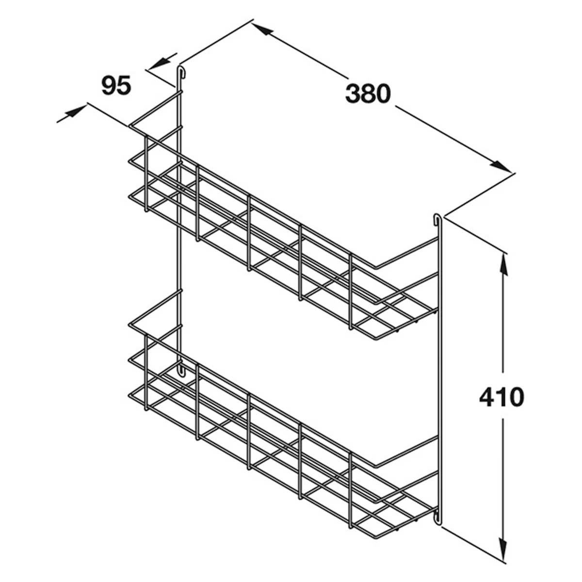 MULTI RACK 2TIER 390x410x95 ST/PCP - Image 2