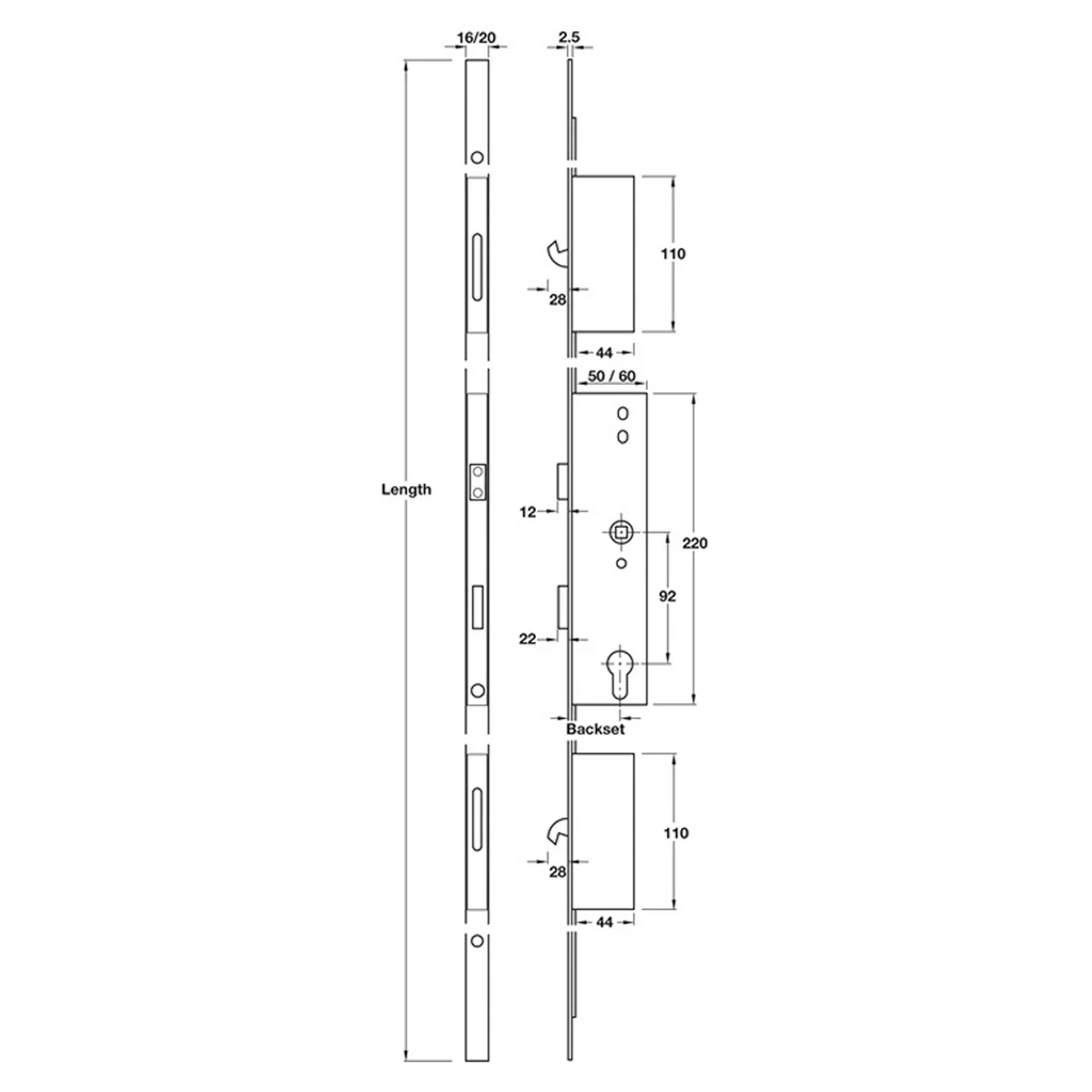 MULTIPOINT LOCK HOOK BS35 2250x16 - Image 2