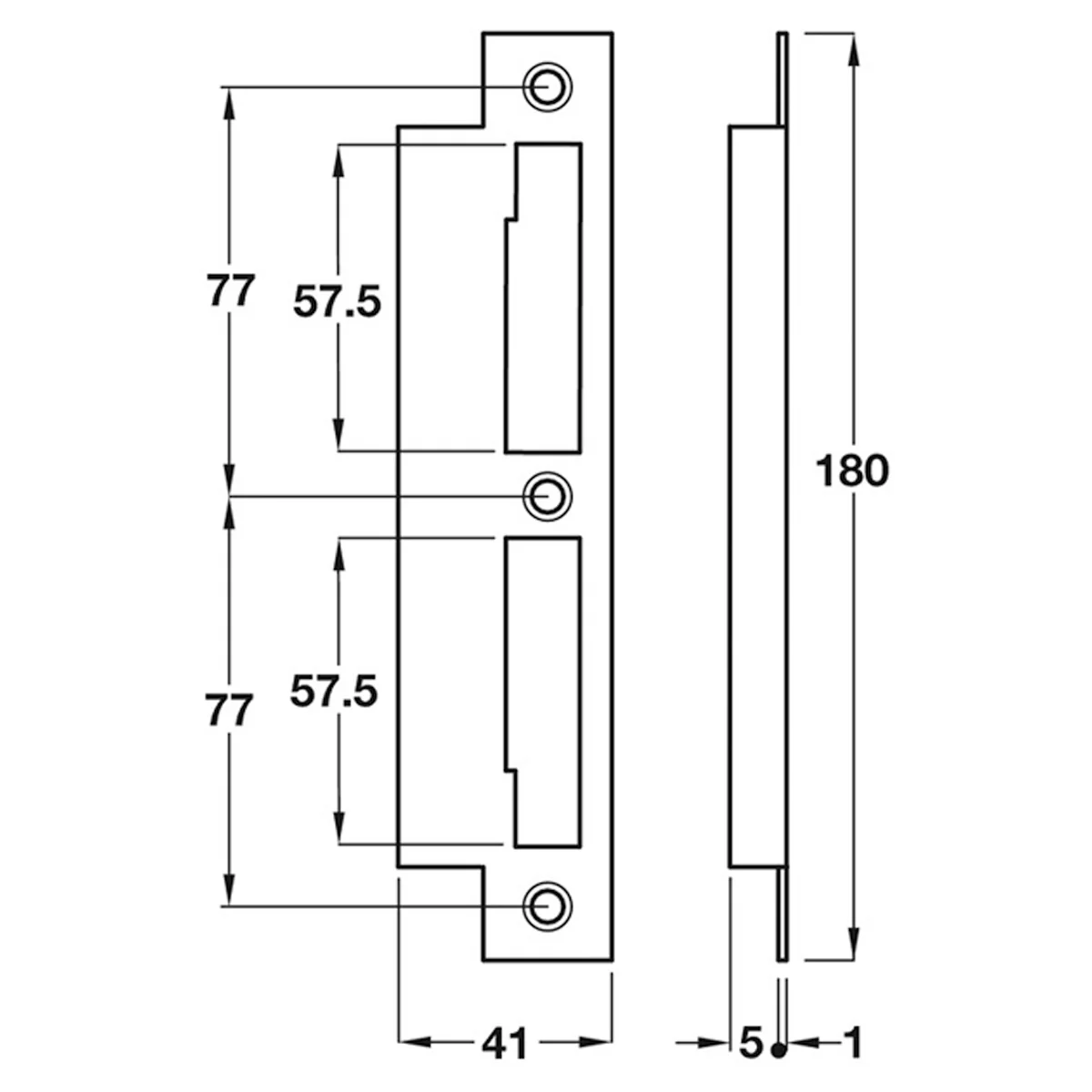 NARROW SASHLOCK STRIKE PLATE ST/ST - Image 2