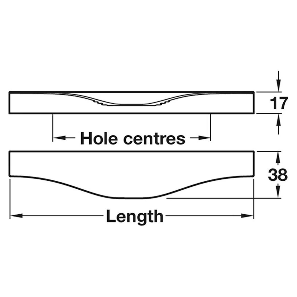NOMA PROFILE HANDLE 128HC ALU/BAA - Image 2