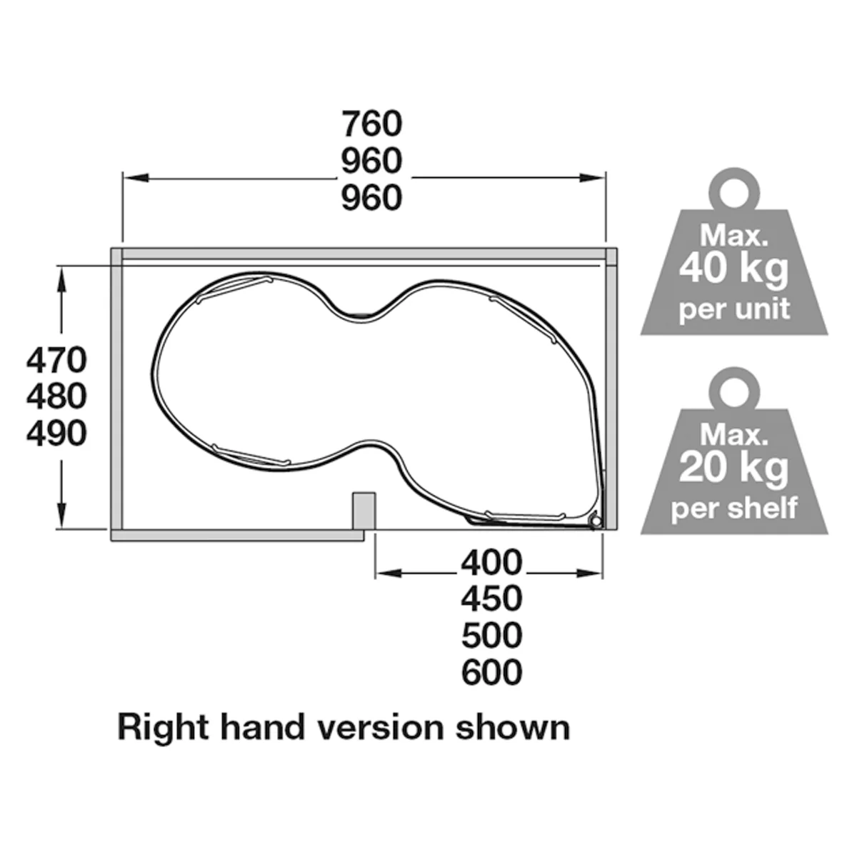 NUVOLA CORNER RH 600x1000 GRY/PCP - Image 2