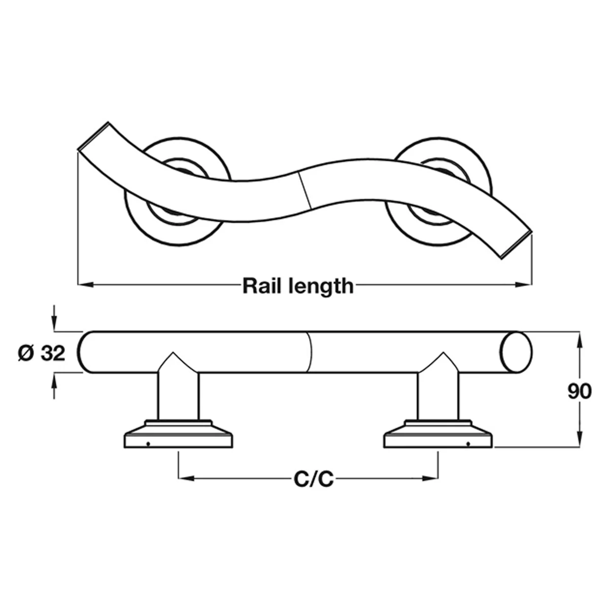 NYMA CRV GRAB RAIL 203HC 355x90 PSS - Image 2