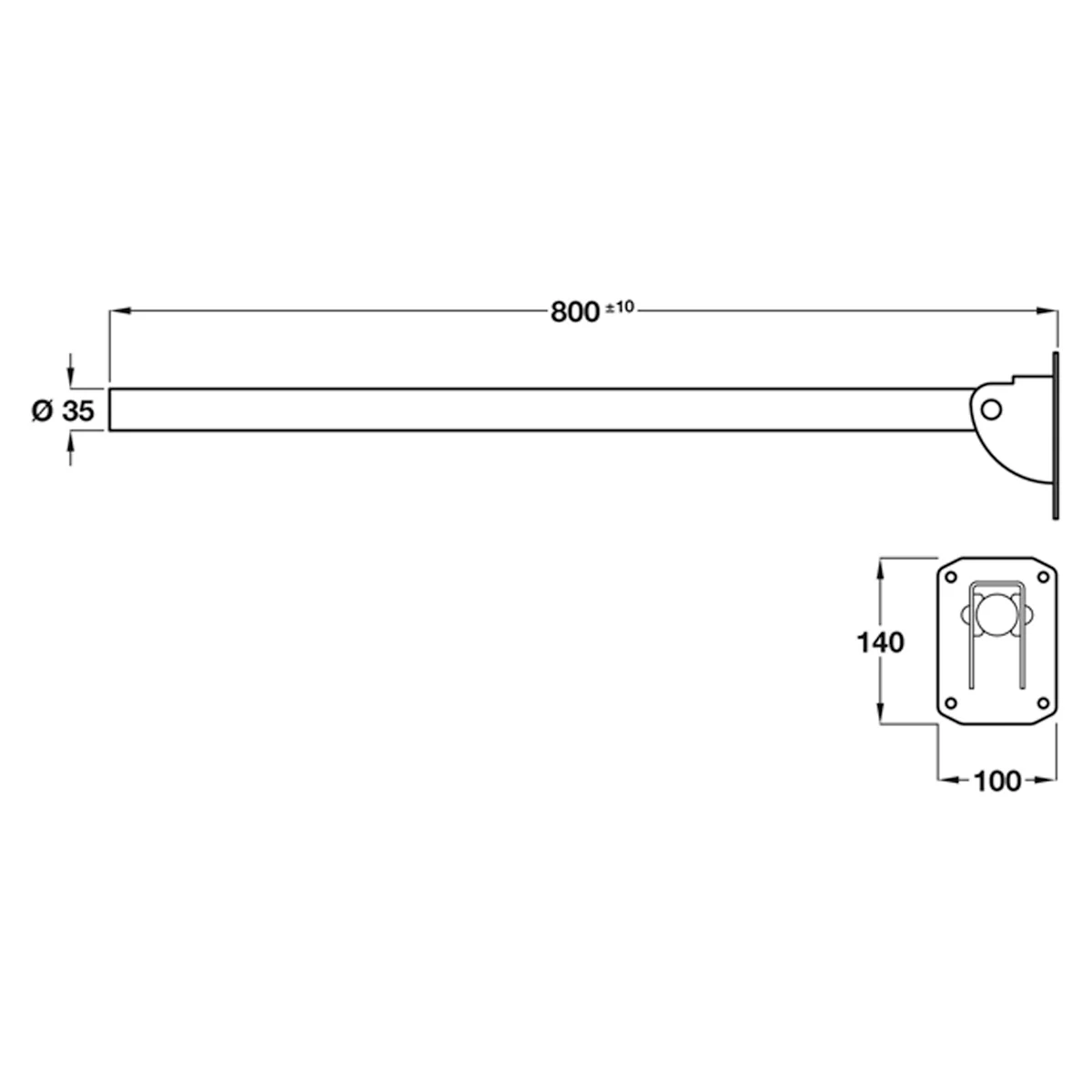 NYMA HNG GRAB RAIL 100KG 800 PSS - Image 2