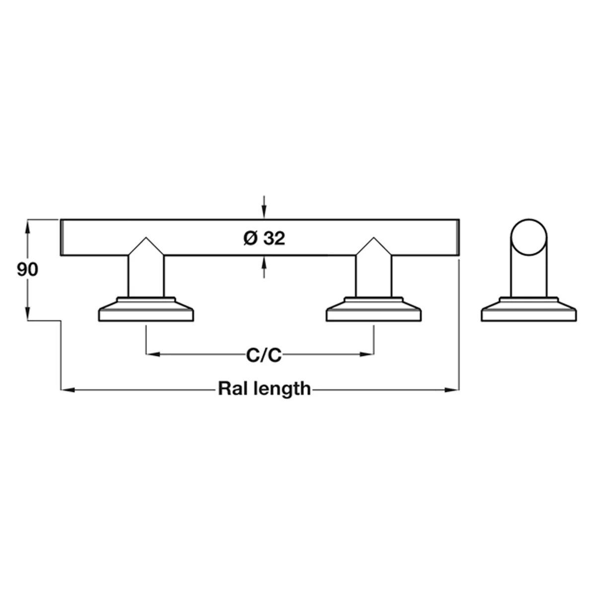 NYMA STR GRAB RAIL 620HC 620x90 PSS - Image 2