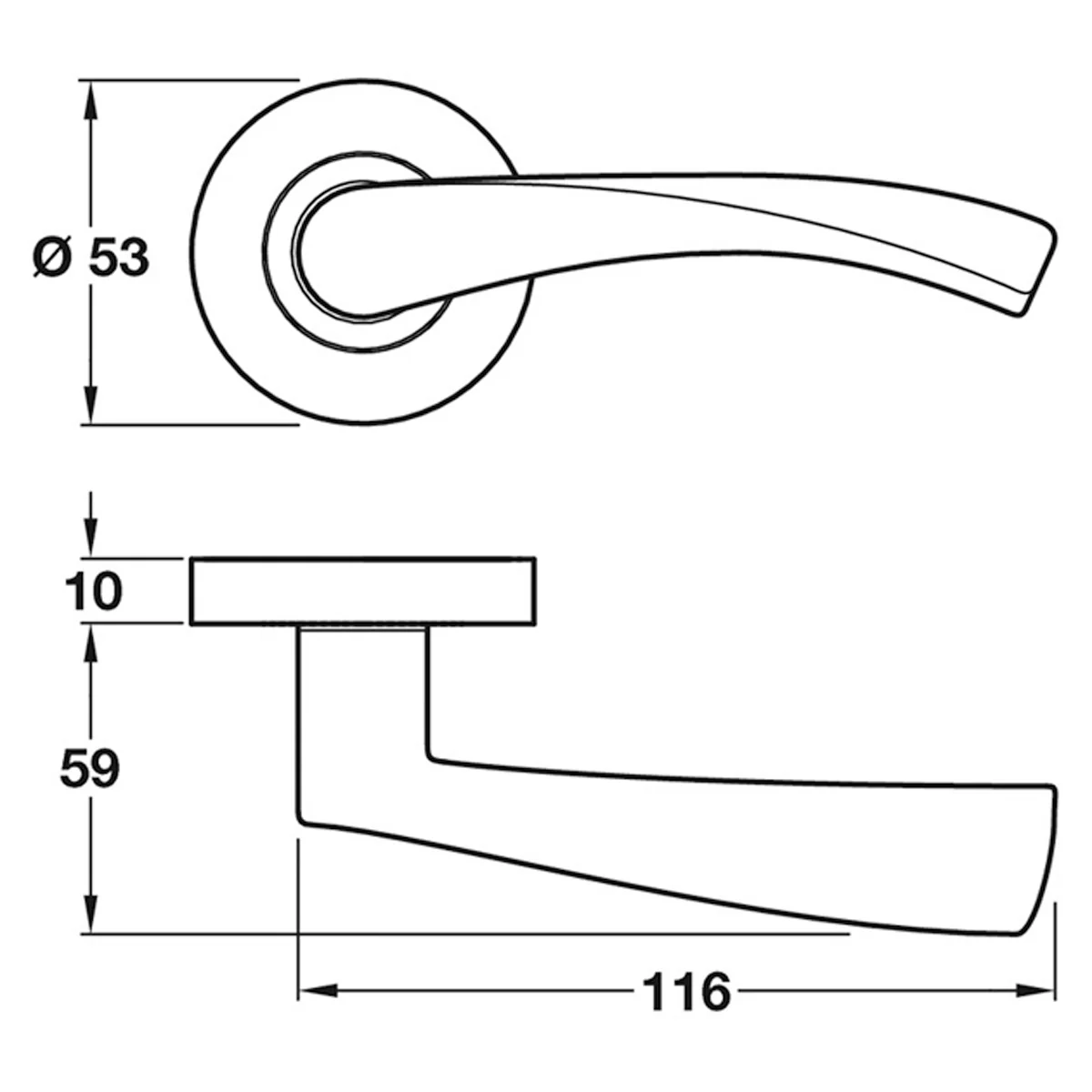 OLTON LEVER HANDLE D53x116 SNP - Image 2