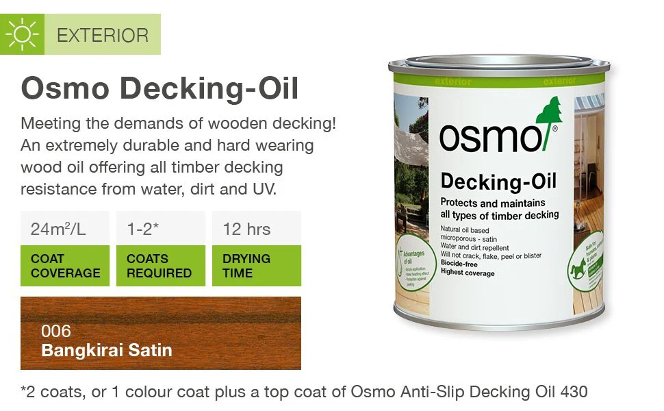 Osmo Teak Oil 007 Decking Oil 0.75L – Clear - Image 3