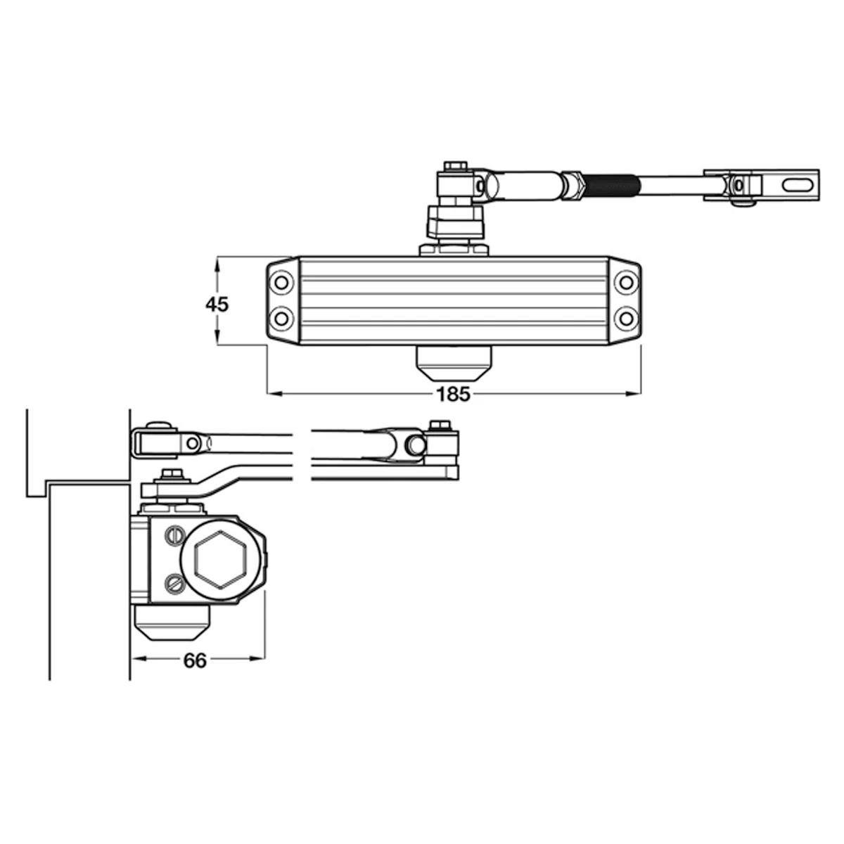 OVERHEAD DOOR CLOSER P3 45KG SLV - Image 2