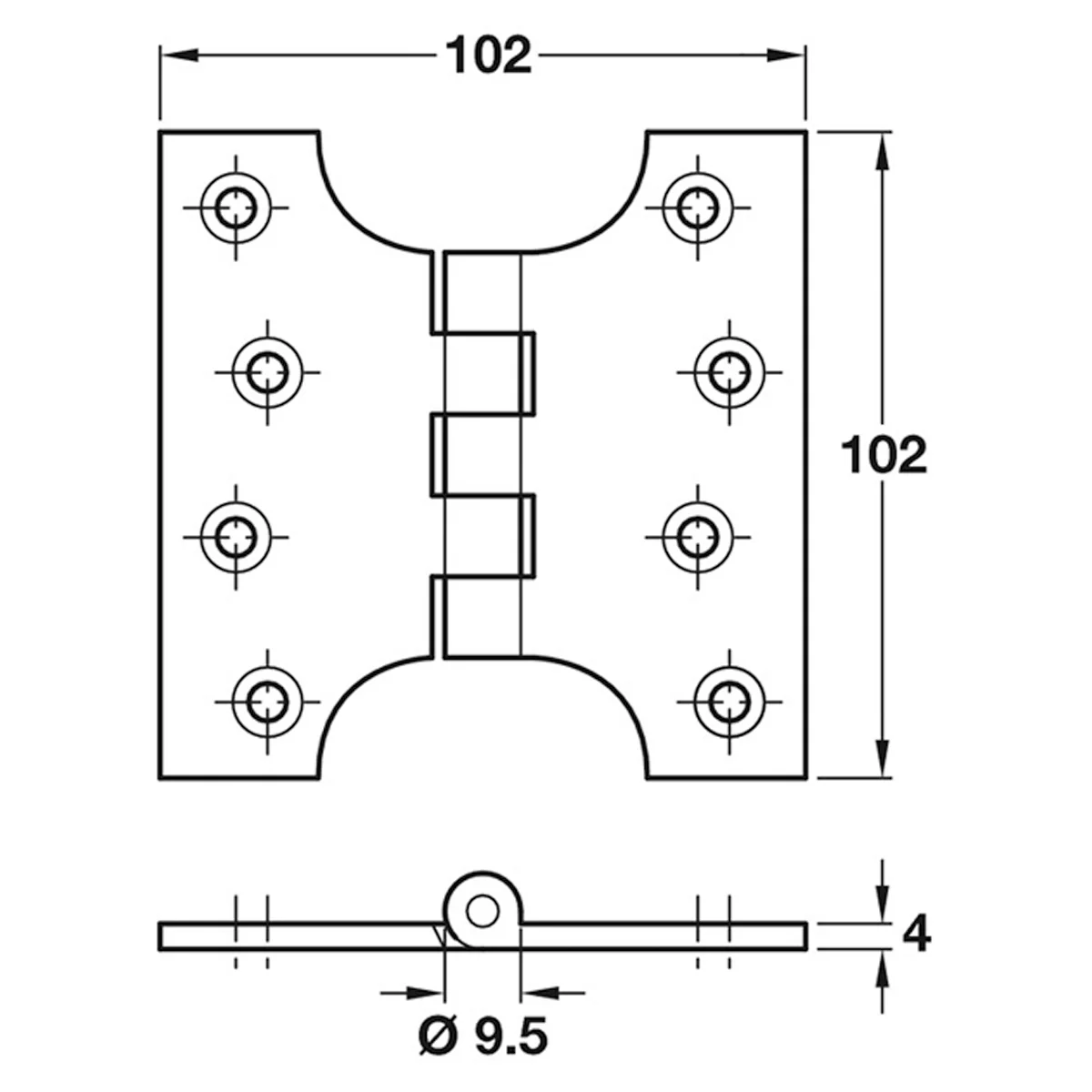 PARLIAMENT HINGE 102x102 BRS/PCP - Image 2