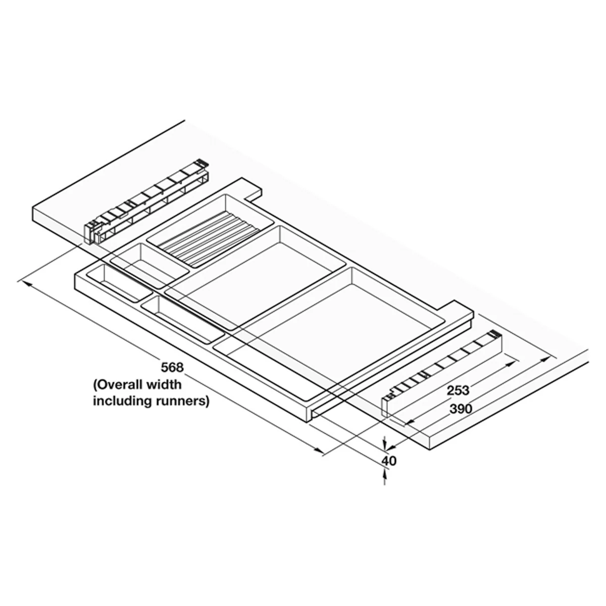 PENCIL TRAY EXTENDING PL/BLACK - Image 2