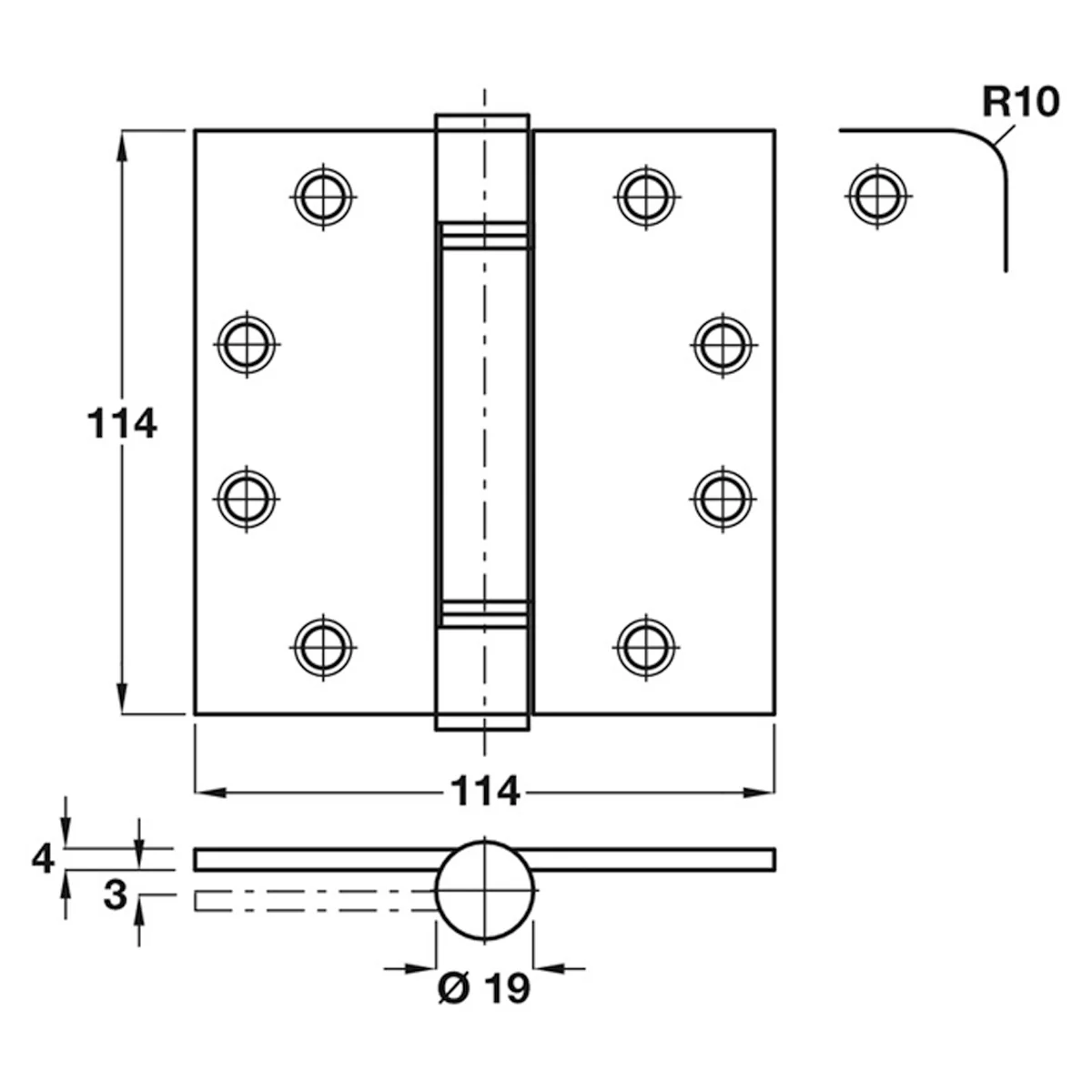 PHOENIX LM BUTT HNG 114x114 SQU SSS - Image 2