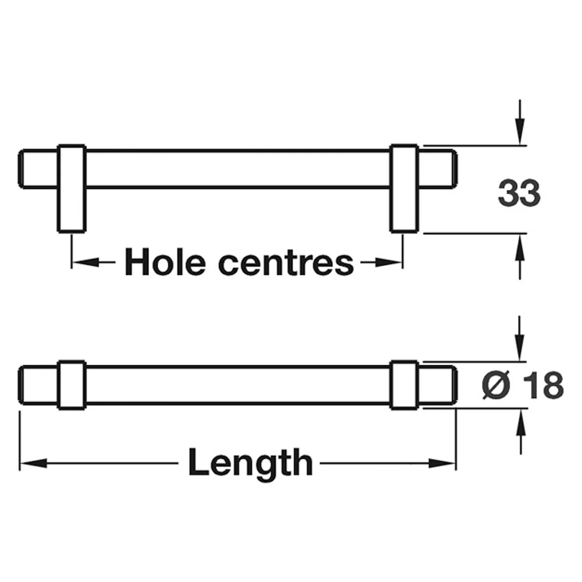 PIMLICO BAR HANDLE 192HC ZA/SSE - Image 2