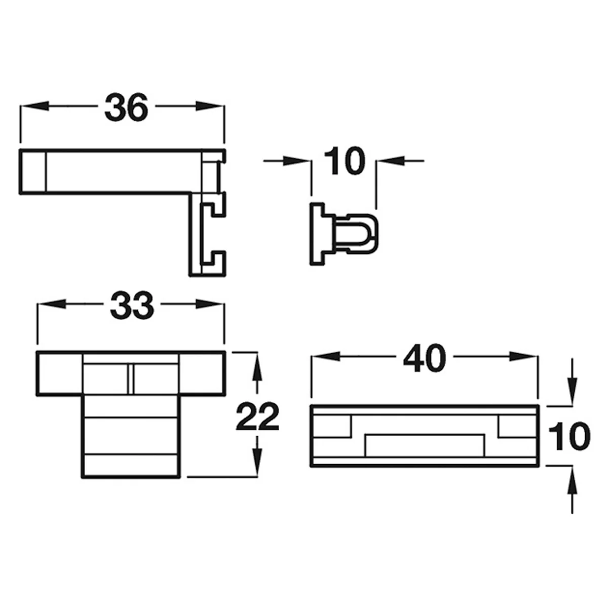 PLINTH CLIP PL/BLK 12SET - Image 2