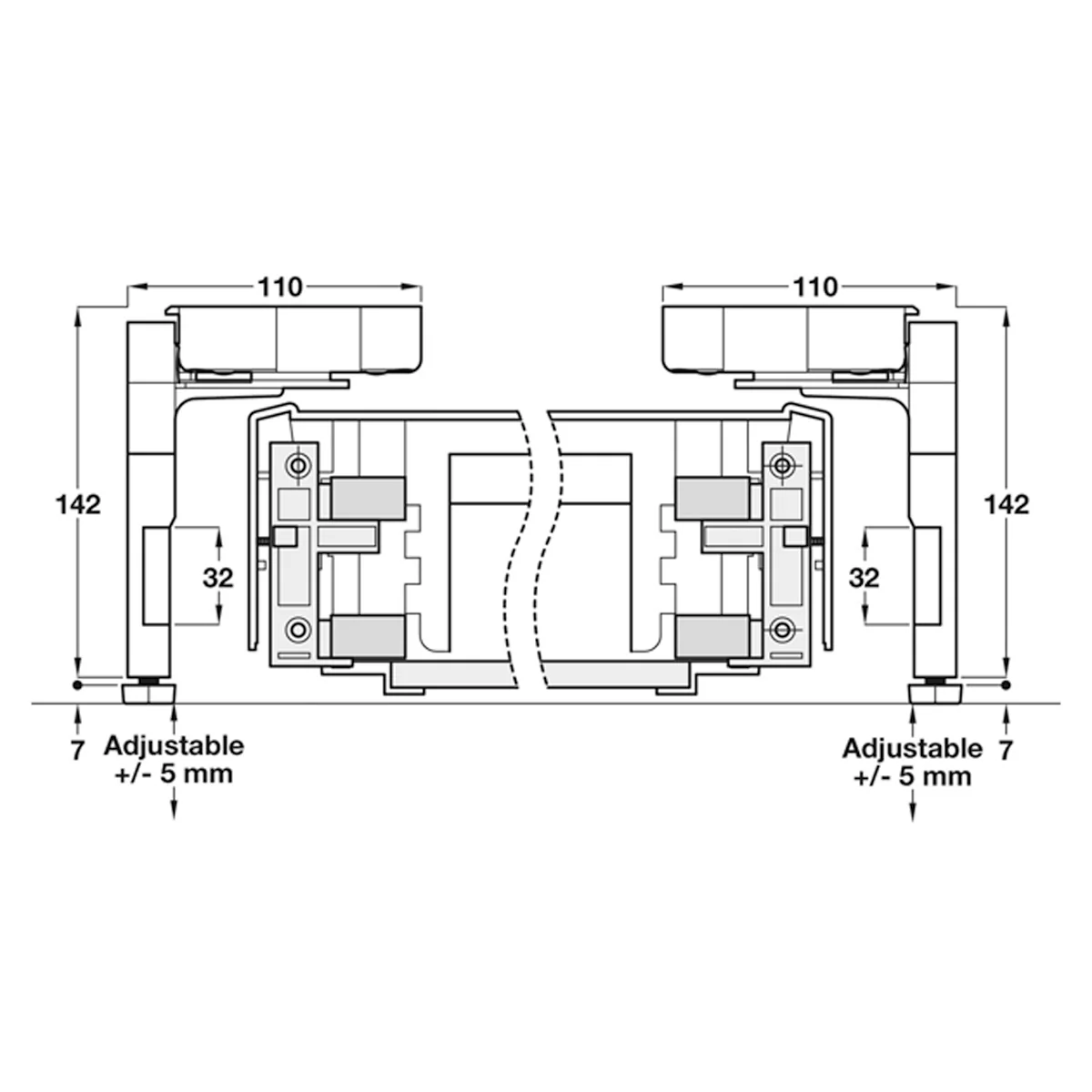 PLINTH DRAWER FITTING SET PL/BLK - Image 2