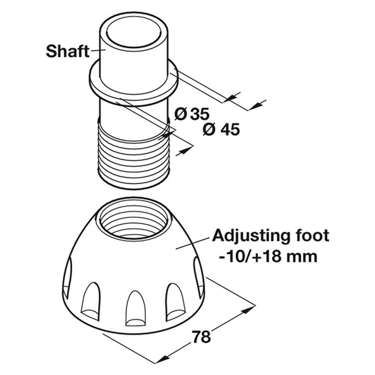 PLINTH SHAFT+BASE 150 PL/BLK x10 - Image 2