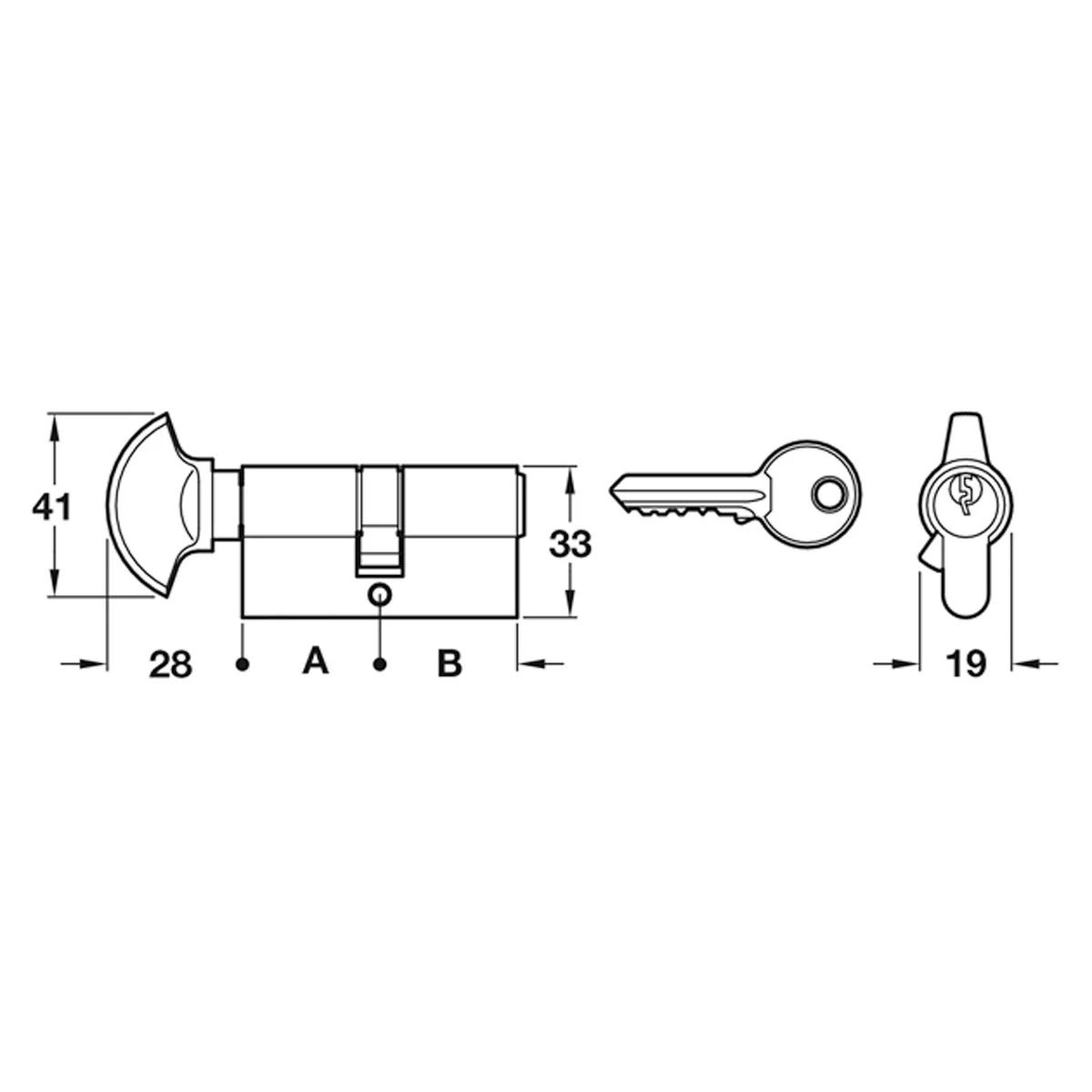 PROFILE CYL+THUMBTURN 35/35 BRS/SN - Image 2