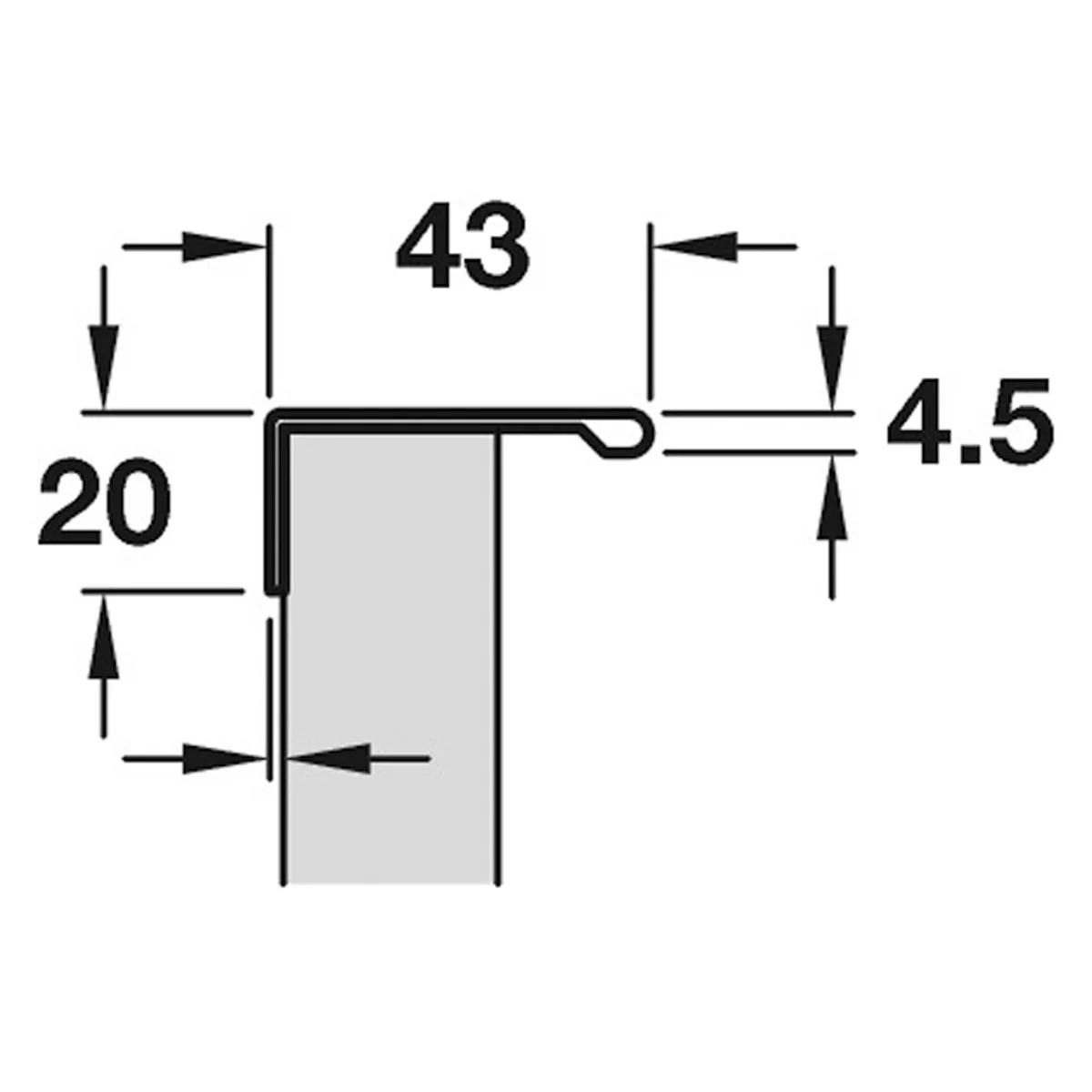 PROFILE GRIP 2500x43x20 ALU/SLV - Image 2