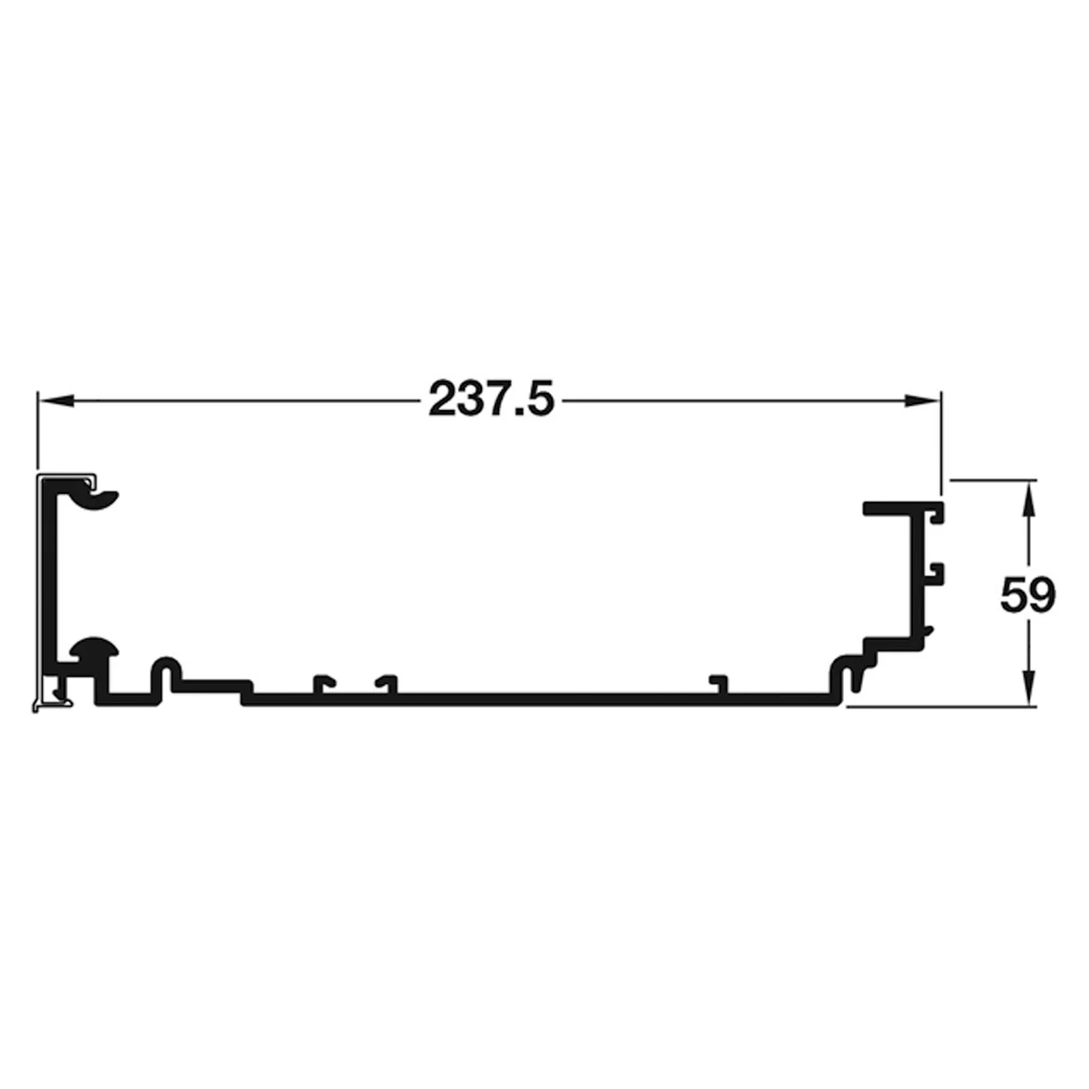 PS40 TOP GUIDE RAIL 237.5x59x3050 - Image 2