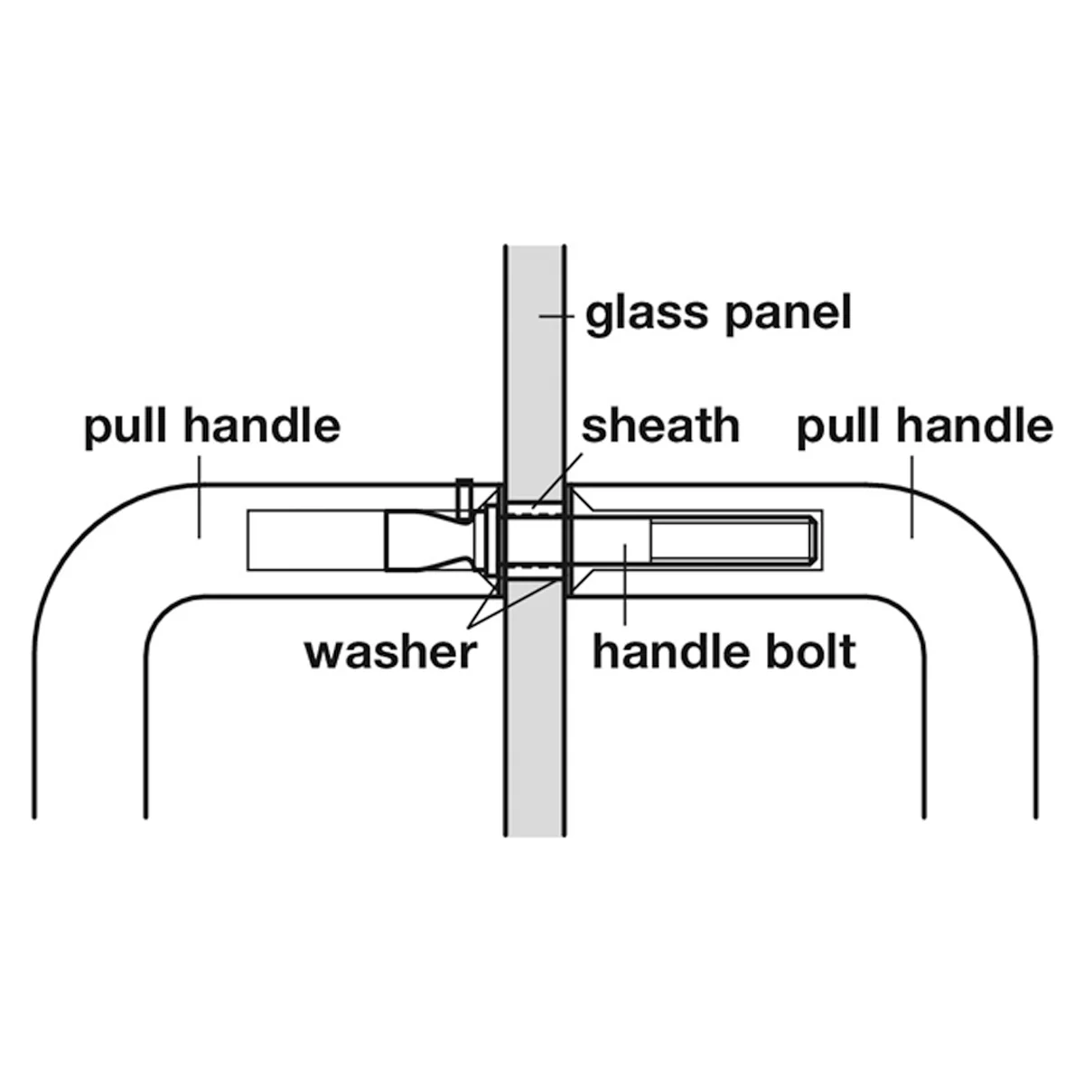 PULL HANDLE GLASS DOOR FIX SET D22 - Image 2