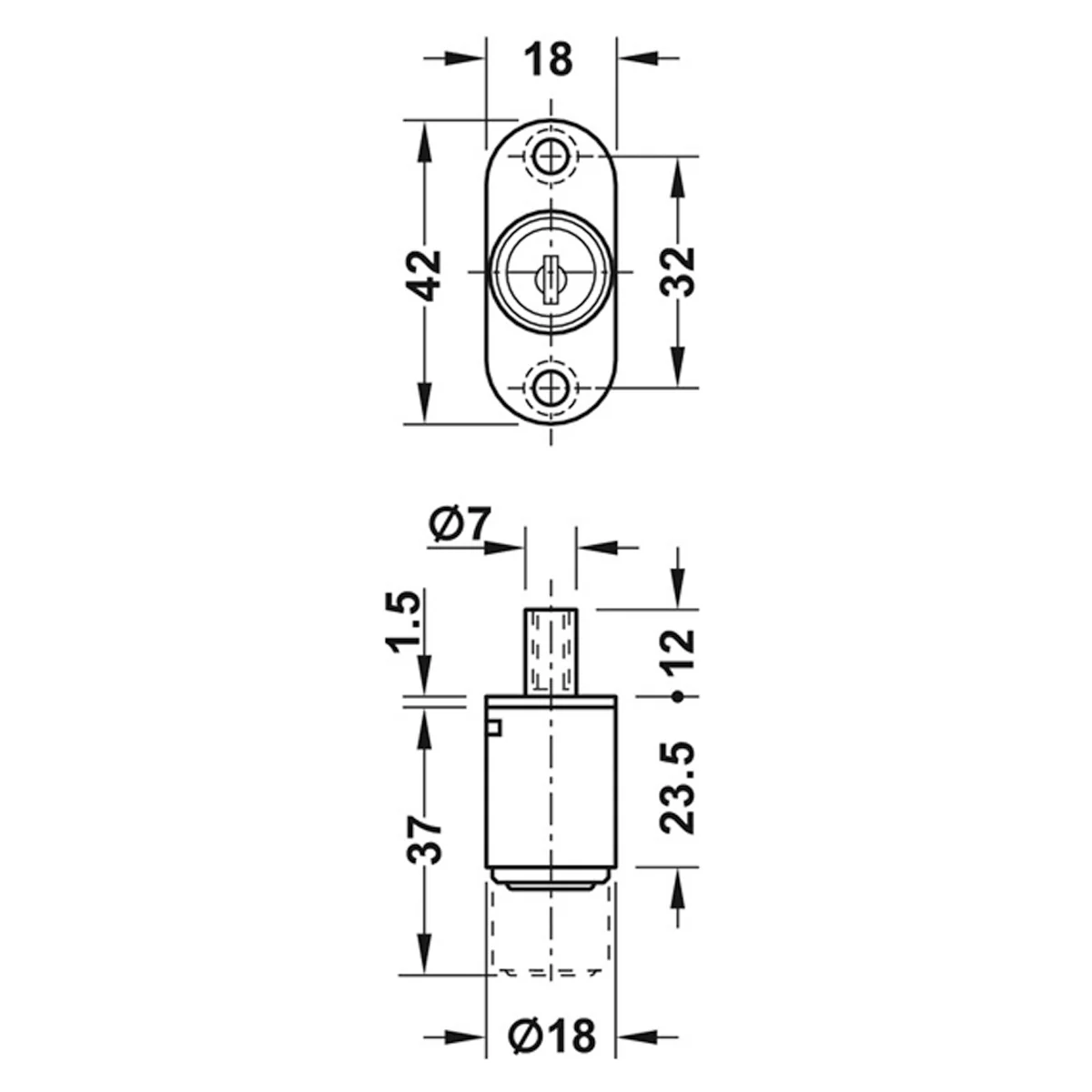 PUSH-BUTTON CYL D18 DIF ZA/MNP - Image 2