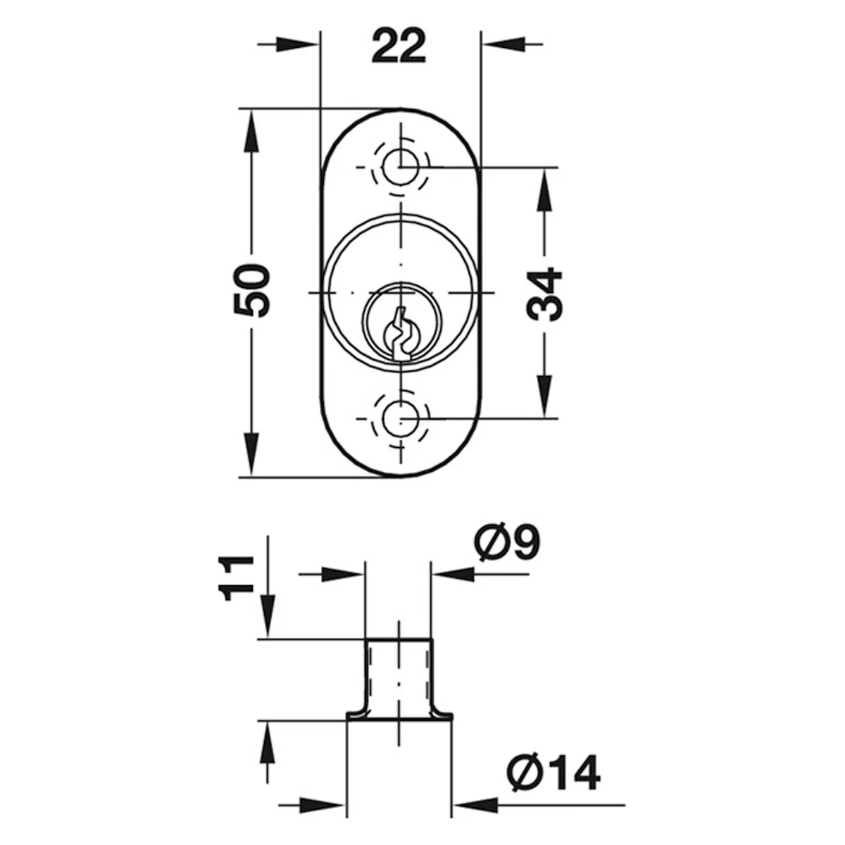 PUSH BUTTON CYL D22 H2 ZA/MNP - Image 2