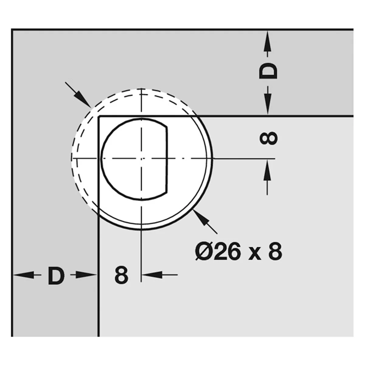 PUSH DOOR CATCH D26x8 LOCK - Image 2