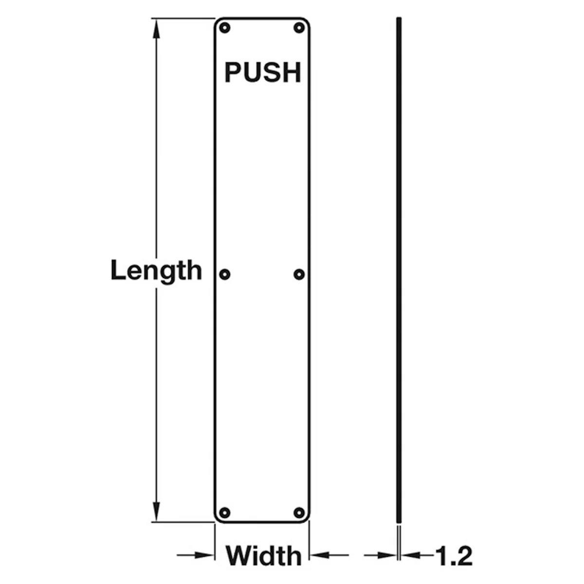 PUSH FINGER PLATE 380x75x1.2 SSS - Image 2
