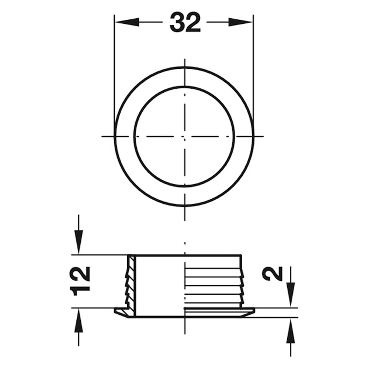 PUSH-LOCK ROSETTE D32x14 PL/MNP - Image 2