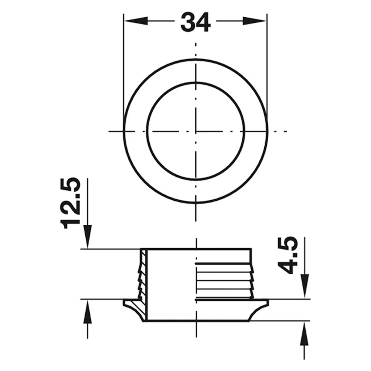 PUSH-LOCK ROSETTE D34x17 PL/BRN - Image 2